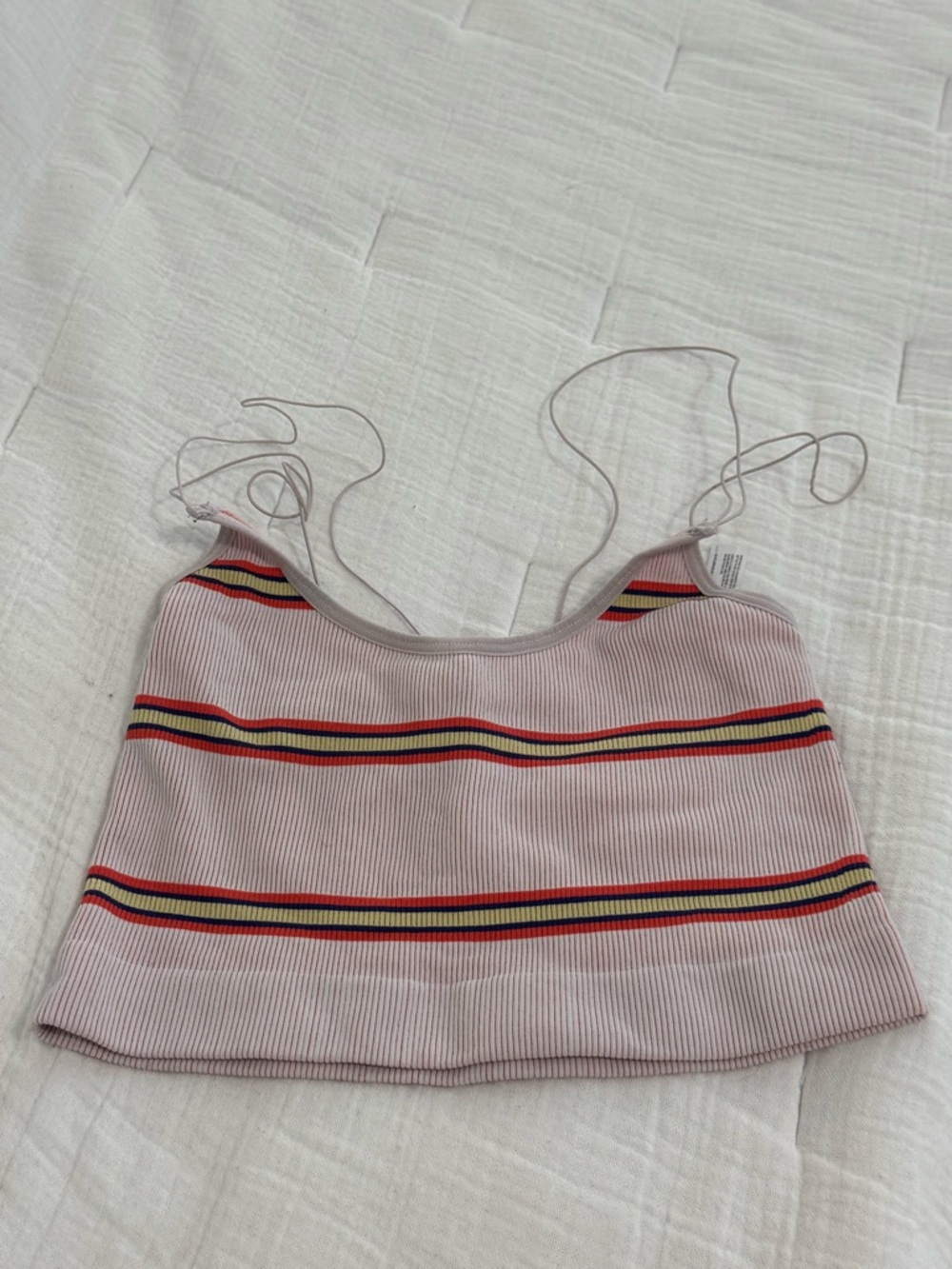 Urban Outfitters Pink Striped Ribbed Crop Top